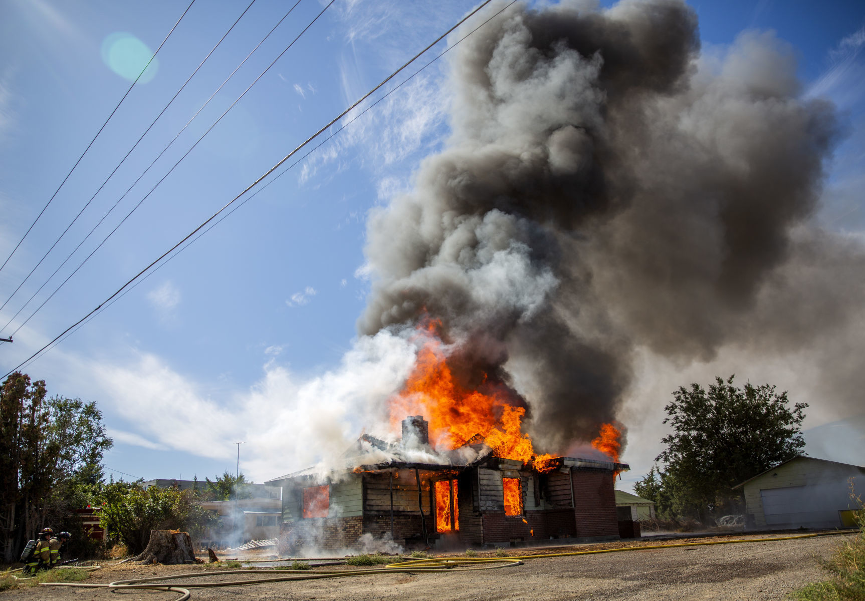Firefighters train with a control burn